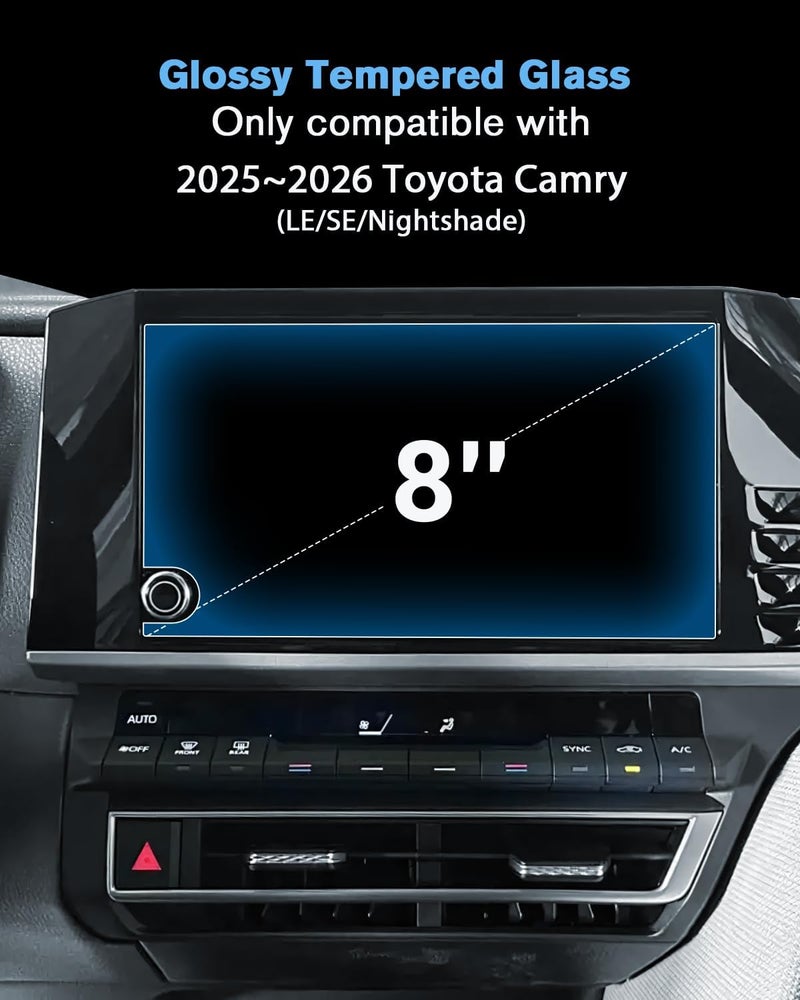 WEIPIN For Glossy Tempered Glass 2025 2026 Toyota Camry 8 Inch Touchscreen Screen Protector - Camry (LE/SE) Accessories - Image 2